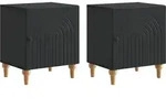 Vidaxl Bedside Cabinet 2 Pcs Black 43 X 34.5 X 50 Cm Engineered Wood