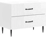 Vidaxl Bedside Cabinet High Gloss White 62 X 34.5 X 47.5 Cm