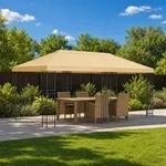 Vidaxl Garden Gazebo 6 X 3 M Cream Polyester And Steel 190 Gsm