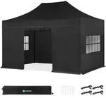 Vonroc Partyzelt 3x4,5 M Mit Seitenw&auml;nden &ndash; Premium Easy-up Schwarz