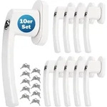 Monzana&reg; Fenstergriffe Abschlie&szlig;bar Mit Schloss Kindersicherung Silber 35mm