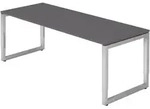 B&uuml;m&ouml; Schreibtisch Serie-r Rechteck: 200 X 80 Cm Graphit Silber