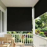 Vidaxl Outdoor Roller Blind Uv Protection Black 180 X 230 Cm (w X H)