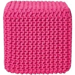 Gestrickter Sitzw&uuml;rfel 100% Baumwolle, Pink - Homescapes