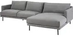 Massivmoebel24 - Ecksofa 285x161x81 Silikon-feder Mix Grau Trient
