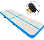 Aufblasbare Gymnastikmatte Mit Pumpe 800x100x15 Cm Pvc Blau Vidaxl
