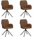 Drehstuhl Esszimmer 4 Stk. Kunstwildleder Braun 54 X 55 X 86 Cm Vidaxl