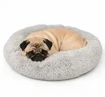 Relaxdays Hundebett Flauschig, Rundes Katzenbett, &Oslash; 60 Cm, Hundekissen F&uuml;r...