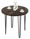 Tisch Rund 80 Cm St&auml;rke: 28mm, Farbe: Ebenholz, Beine: Schwarz