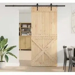 Vidaxl Sliding Door Narvik Natural And Black 100 X 210 Cm (213.5 Cm)