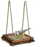 Relaxdays Vogelfutterstation Holz, Futtertisch F&uuml;r Wildv&ouml;gel, Stellen & H&auml;ngen,