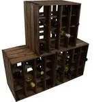 Kistenkolli Altes Land - 3x Dunkles Weinregal 16er Flaschenregal F&uuml;r...