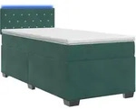 Boxspringbett Mit Matratze Und Led Dunkelgr&uuml;n 80 X 200 Cm Samt Vidaxl