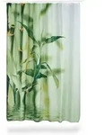Relaxdays Duschvorhang Bambus Design, Polyester, Textil, Waschbar, Pflanze, Stoff,