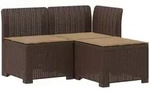 3-sitzer Garten Sofa Mit Kissen Rattan-look Pp Braun Vidaxl