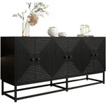 Buffet Und Sideboard Mit 6 T&uuml;ren, Offener Stauraum Ohne Einlegeb&ouml;den, Matte