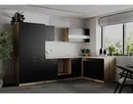 L K&uuml;che Einbau Winkelk&uuml;che Leerblock Eiche S&auml;gerau Schwarz Merle 310 Cm...