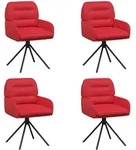 Drehstuhl Esszimmer 4 Stk. Kunstleder Rot 59 X 59,5 X 90 Cm Vidaxl