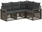 Vidaxl Garden Sofa Set 4 Pcs Grey Poly Rattan