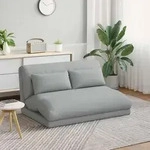 Vidaxl Adjustable Floor Chair Light Grey Fabric