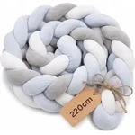 Relaxdays Bettschlange, Babybett-umrandung, Knotenkissen Weicher Schutz, 220 Cm Lang,