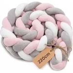 Relaxdays Bettschlange, Babybett-umrandung, Knotenkissen Weicher Schutz, 220 Cm Lang,
