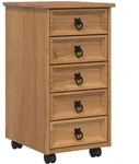 Vidaxl Rolling Cabinet With Drawers Corona Honey Brown