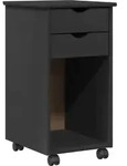 Rollschrank 34 X 39 X 65,5 Cm Massives Kiefernholz Grau Vidaxl