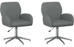 Vidaxl Swivel Desk Chairs 2 Pcs 54 X 58 X 90 Cm Dark Grey Fabric