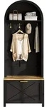 Flurgarderobe Baum Mit Ablage Und Schuhregal, Mdf, Schwarz Und Holz,...