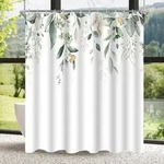 Duschvorhang 240x200cm Goldene Bl&auml;tter Wasserdicht 16 &Ouml;sen 1er Pack