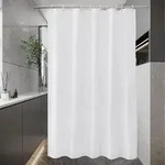 Duschvorhang 150x180 Wei&szlig; Textil Polyester Anti-schimmel Wasserdicht Mit 10