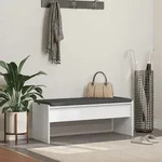 Vidaxl Hall Bench White 103 X 38 X 40 Cm Engineered Wood And Fabric