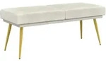 Doppellagige Bank Creme 120 X 45 X 46 Cm Samt Vidaxl
