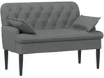 Vidaxl Loveseat With Button Tufted Dark Grey 111 X 68 X 80 Cm Fabric