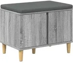 Vidaxl Hall Bench With Cushion With Door Grey Sonoma 60 X 38 X 46 Cm