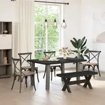 Vidaxl Dining Bench Noain 120 X 41 X 45 Cm Solid Pine Wood Black