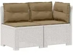 2-sitzer Garten-sofa Mit Kissen Rattan-look Pp Wei&szlig; Vidaxl