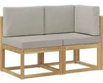 Outdoor Mittel- Und Ecksofa 2 St&uuml;ck Wei&szlig; Massivholz Akazie Vidaxl