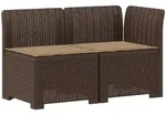 2-sitzer Garten-sofa Mit Kissen Rattan-look Pp Braun Vidaxl