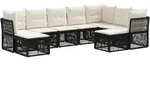 Gartensofa-set 9 Stk. Schwarz Poly-rattan Vidaxl