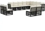 Gartensofa-set 12 Stk. Schwarz Poly-rattan Vidaxl