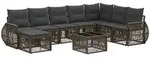 Gartensofa-set 9 Stk. Grau Und Dunkelgrau Poly-rattan Vidaxl