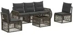 Gartensofa-set 6 Stk. Grau Und Dunkelgrau Poly-rattan Vidaxl