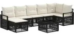 Gartensofa-set 8 Stk. Schwarz Poly-rattan Vidaxl
