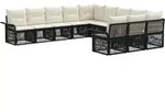 Gartensofa-set 11 Stk. Schwarz Poly-rattan Vidaxl