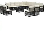 Gartensofa-set 14 Stk. Schwarz Poly-rattan Vidaxl