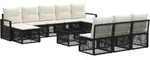 Gartensofa-set 11 Stk. Schwarz Poly-rattan Vidaxl