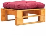 Garten-palettenhocker Mit Rotem Kissen Holz Honigbraun Vidaxl