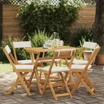Vidaxl Outdoor Bistro Chairs 6 Pcs Cream White Solid Acacia Wood